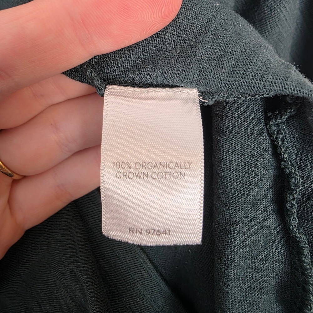 Pure Jill Green 100% Organic Cotton Dolman Top Quiet‎ Luxury 3/4 Sleeve Size 1X - Picture 4 of 7